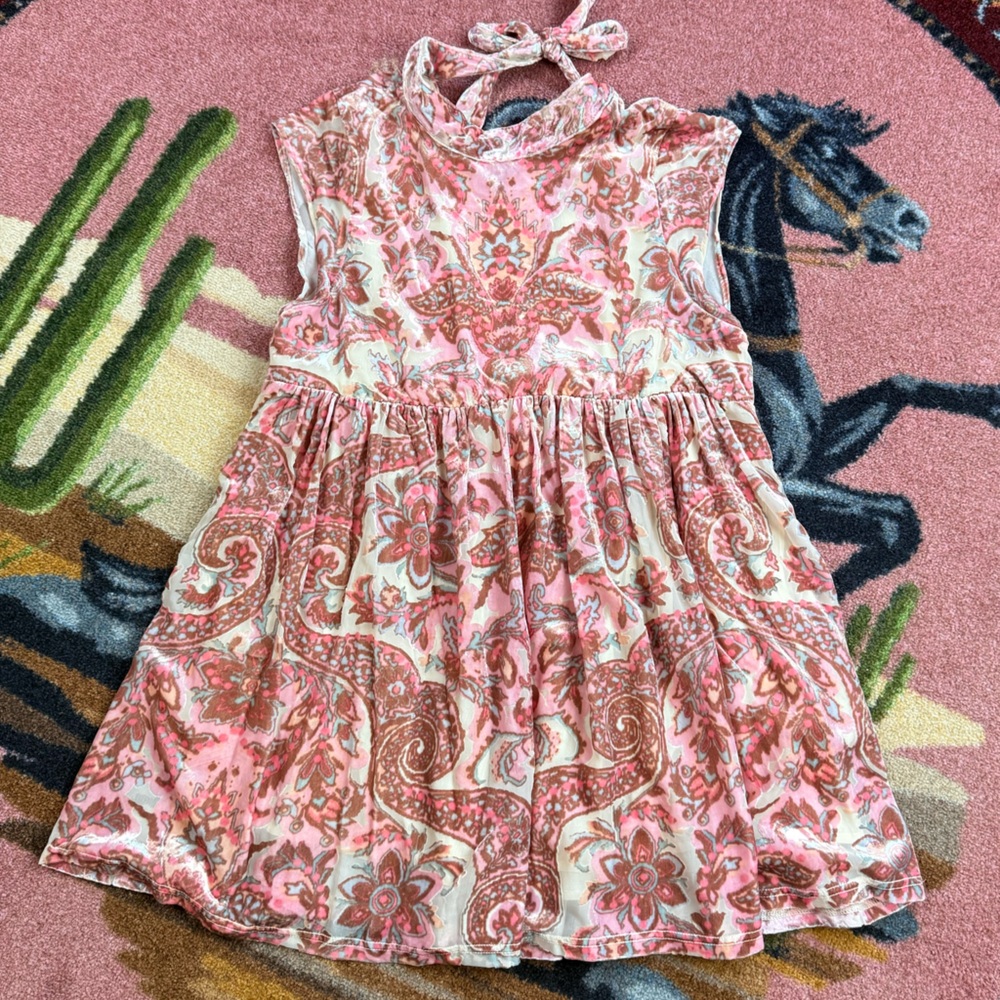 Free People Pink Paisley Mini Dress